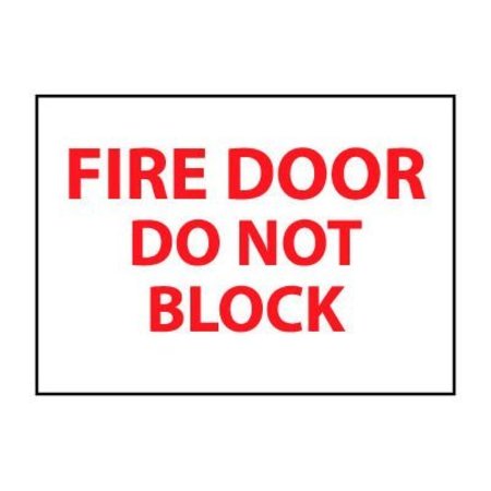 NATIONAL MARKER CO Fire Safety Sign - Fire Door Do Not Block - Vinyl M32PB